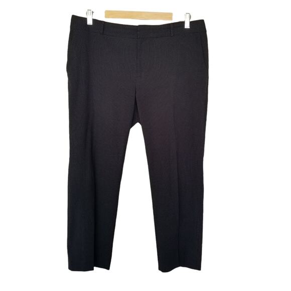 Banana Republic Pants Size 12 Petite Hampton Fit Mini Dot Black Cropped - Picture 1 of 7